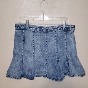 No Boundaries Plested Denim Skirt